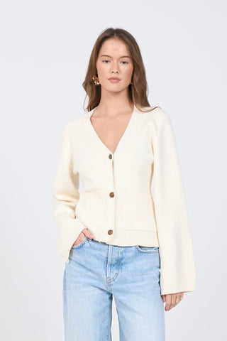 Buttoned Knit Cardigan