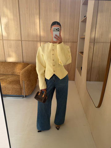 Structured statement blazer - Yellow