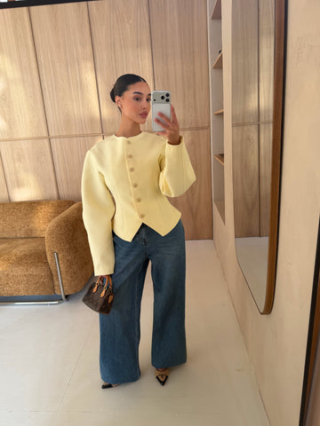 Structured statement blazer - Yellow