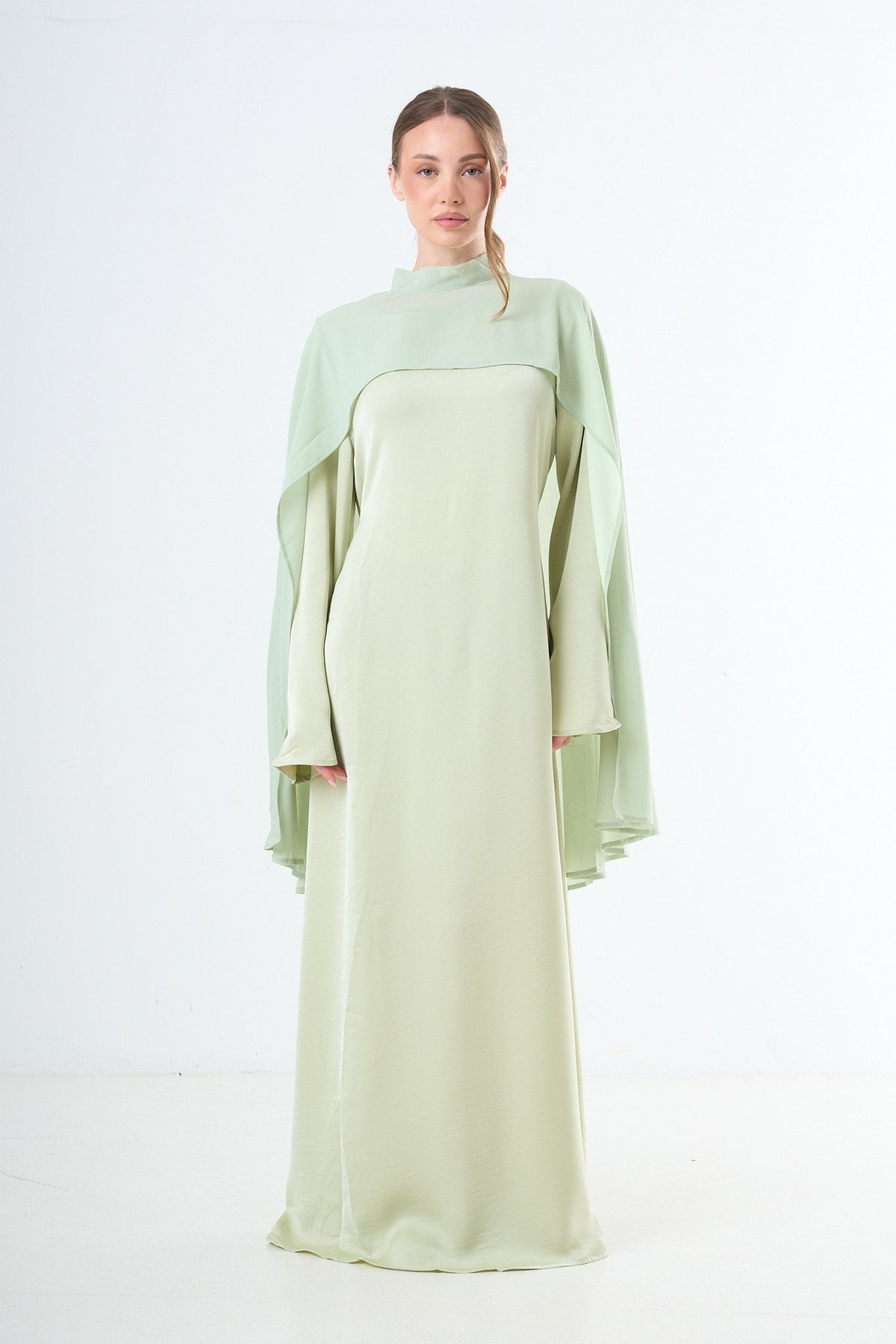 Aura Cape Dress - Light Green