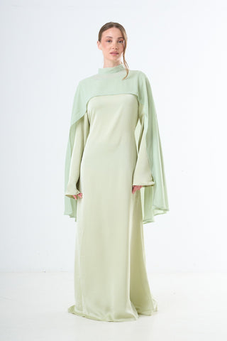 Aura Cape Dress - Light Green