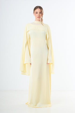 Aura Cape Dress - Yellow