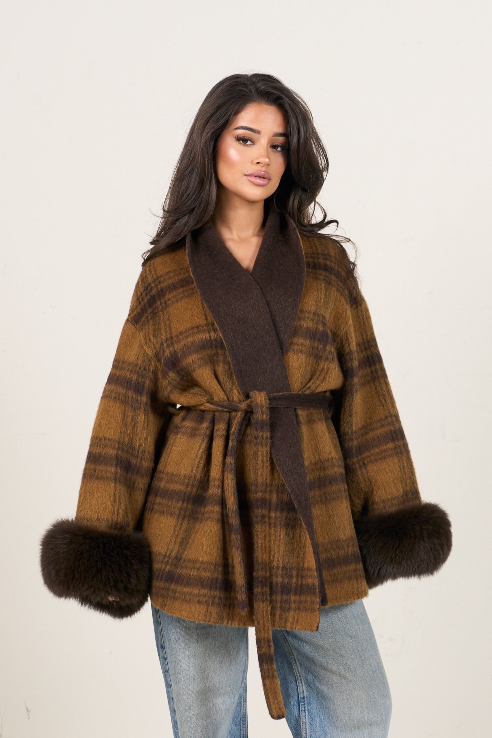 Autumn Muse Wrap Coat - Orange
