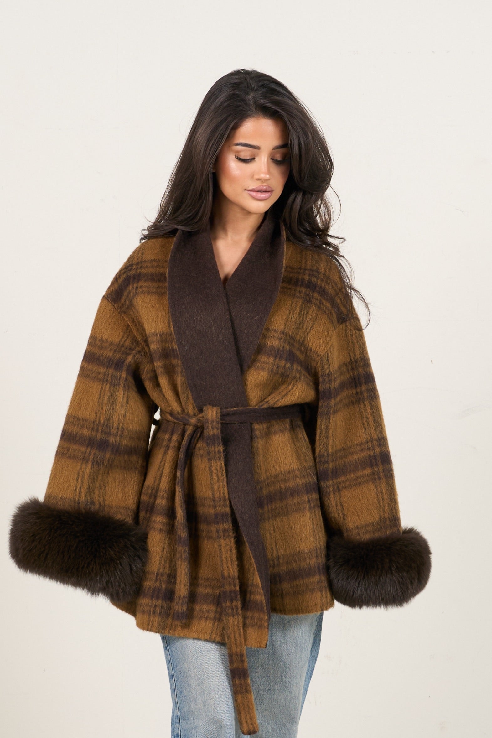 Autumn Muse Wrap Coat - Orange