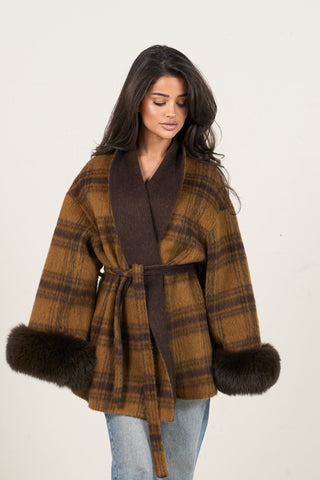 Autumn Muse Wrap Coat - Orange