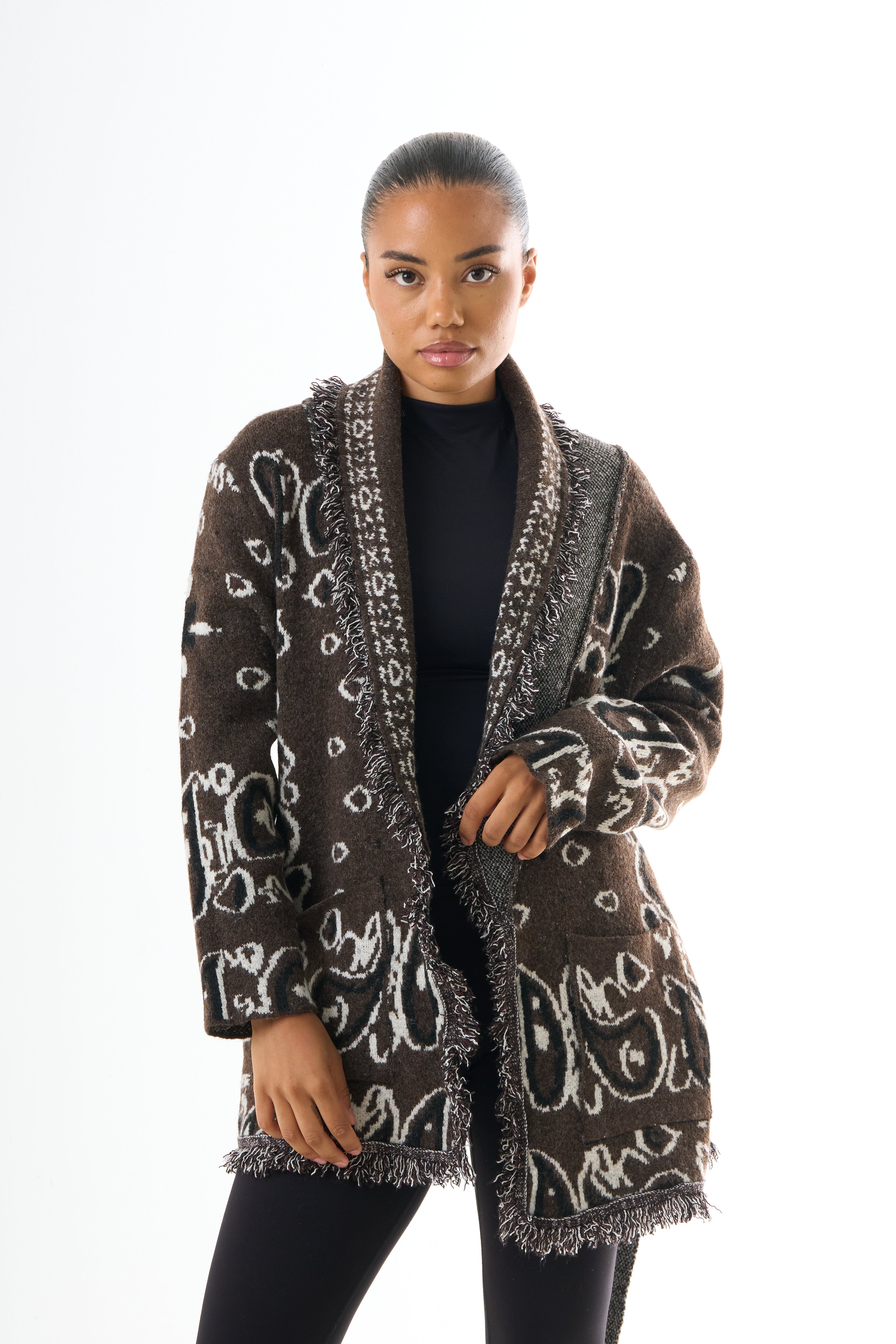 Bandana Cardigan - Brown