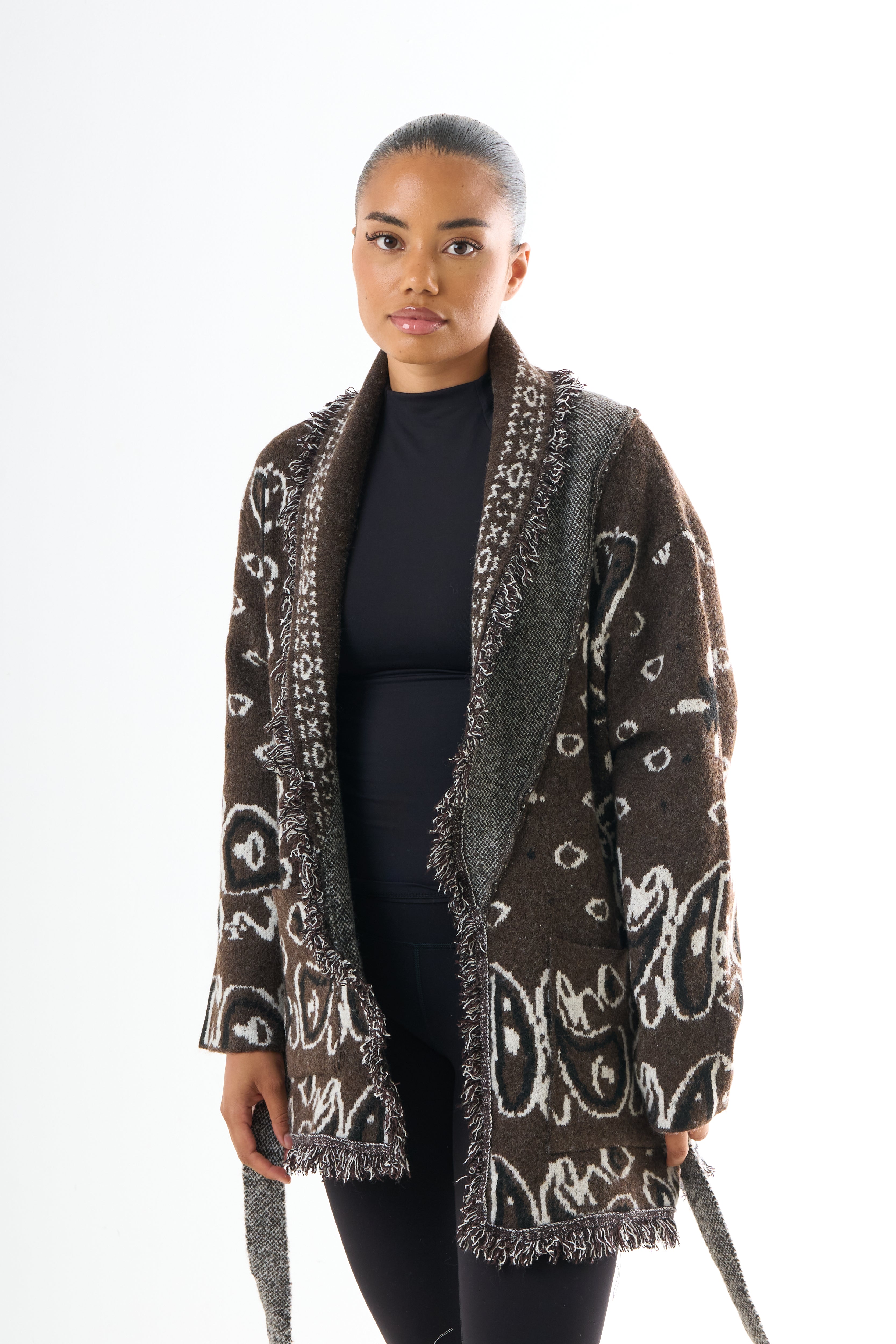 Bandana Cardigan - Brown