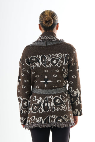 Bandana Cardigan - Brown