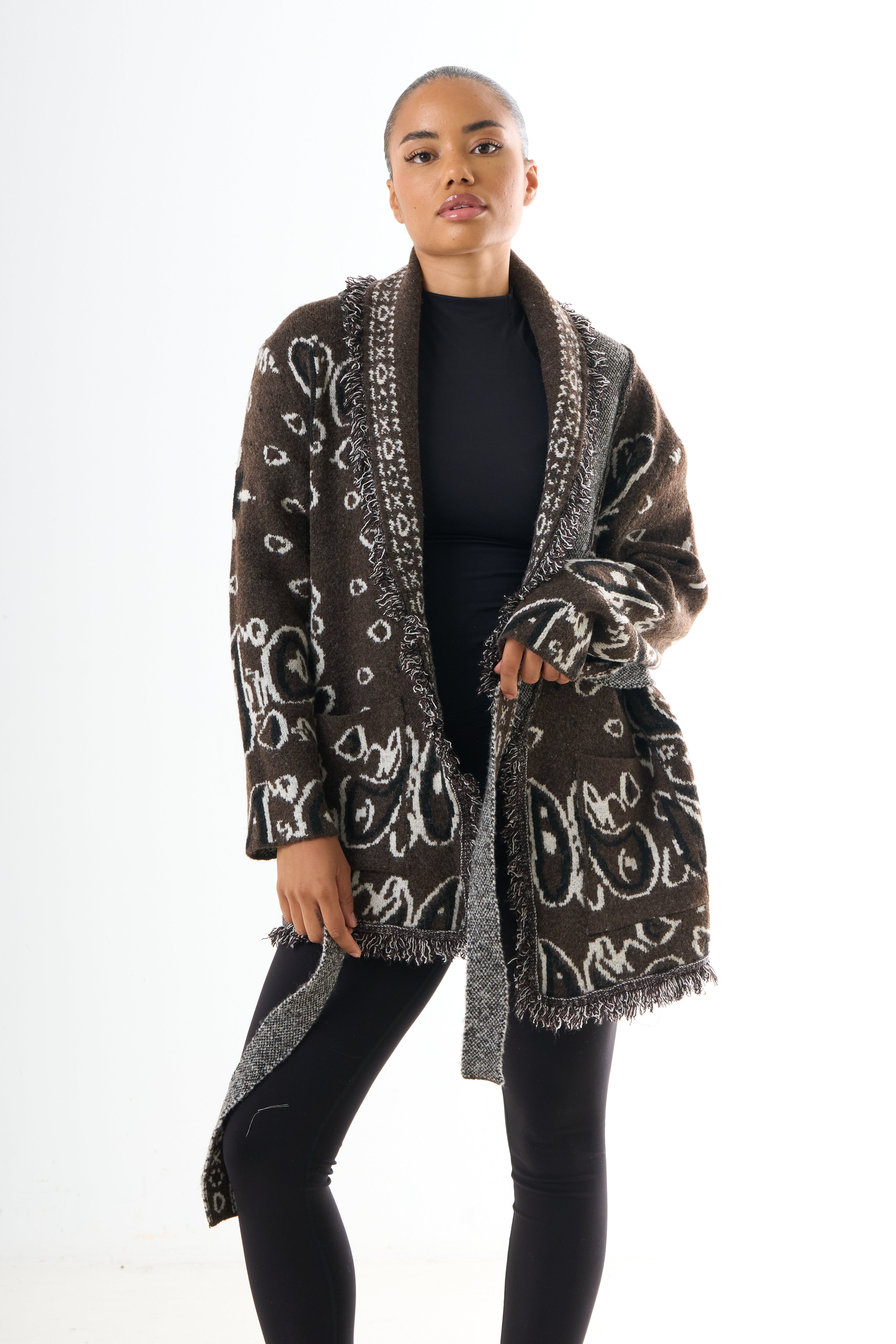 Bandana Cardigan - Brown