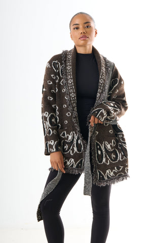 Bandana Cardigan - Brown