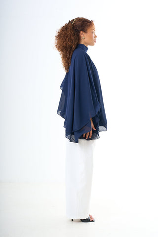 Blouse Poncho - Navy