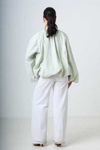 Blouse With Balloonsleeves - Emerald Green