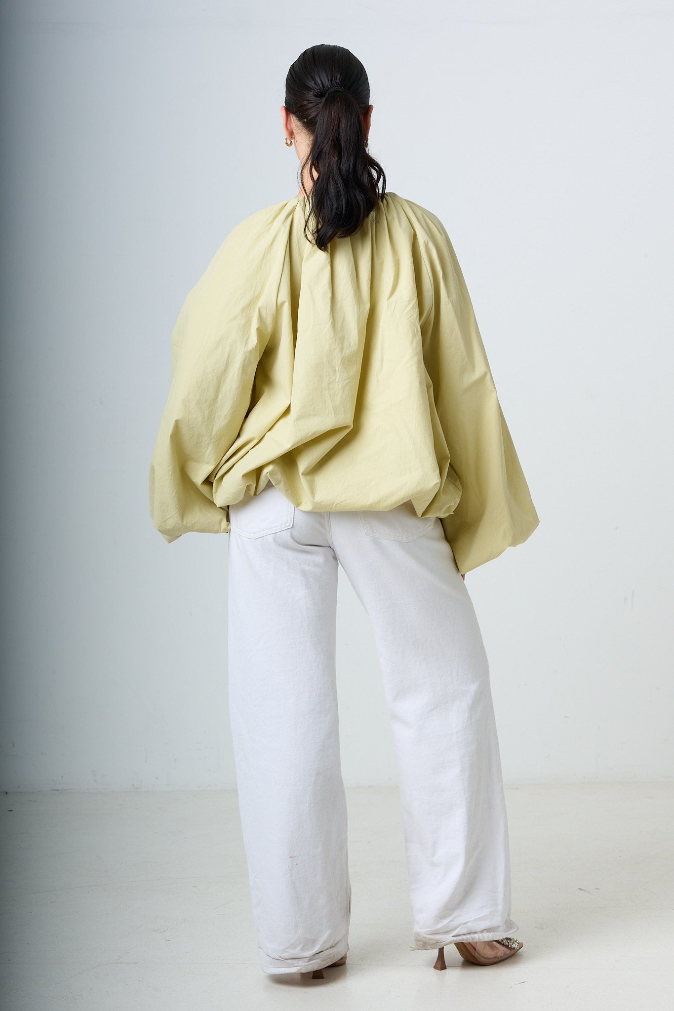 Blouse With Balloonsleeves - Light Green