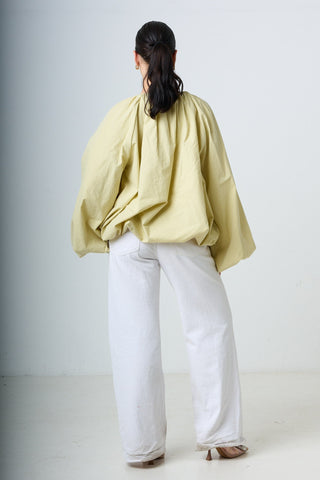 Blouse With Balloonsleeves - Light Green