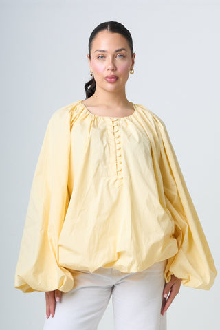 Blouse With Balloonsleeves - Yellow
