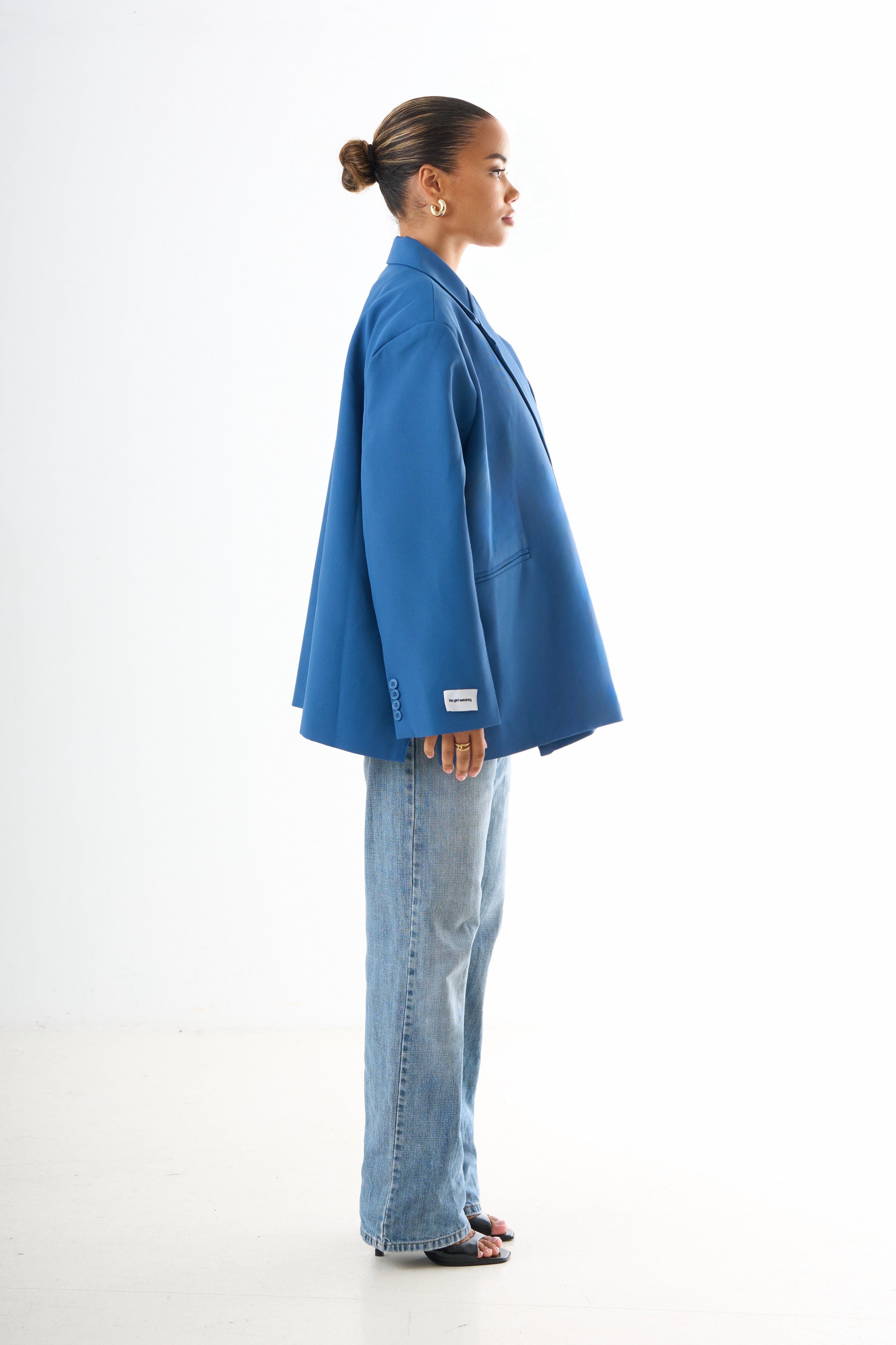 Boxy Oversized Blazer - Blue