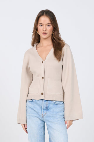 Buttoned Knit Cardigan