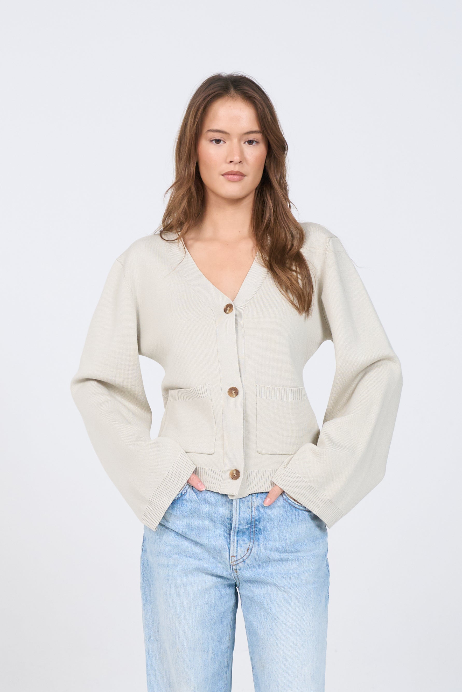 Buttoned Knit Cardigan