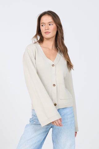 Buttoned Knit Cardigan