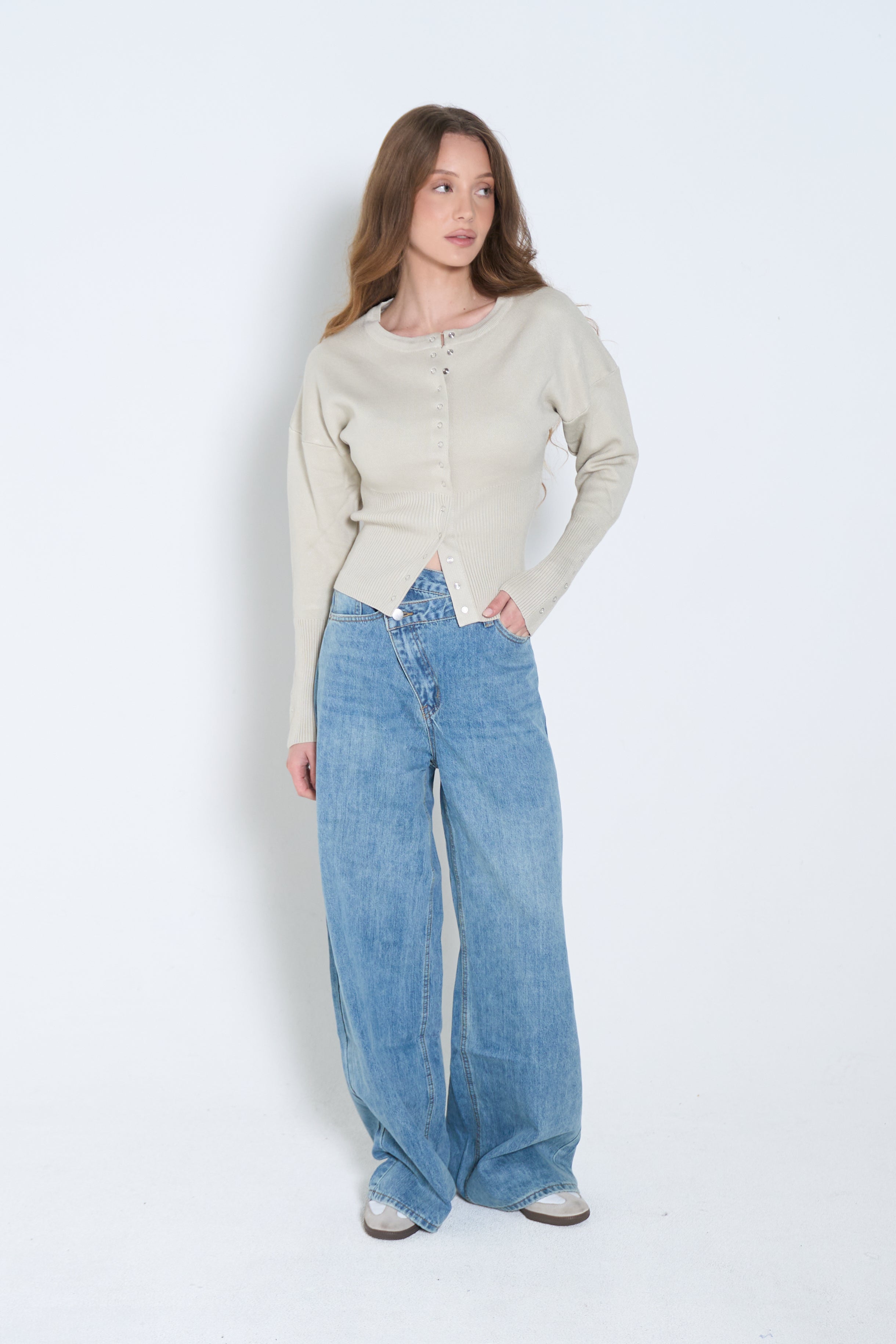 Buttoned Knit Top