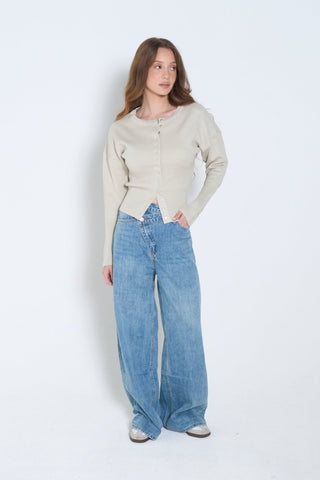 Buttoned Knit Top
