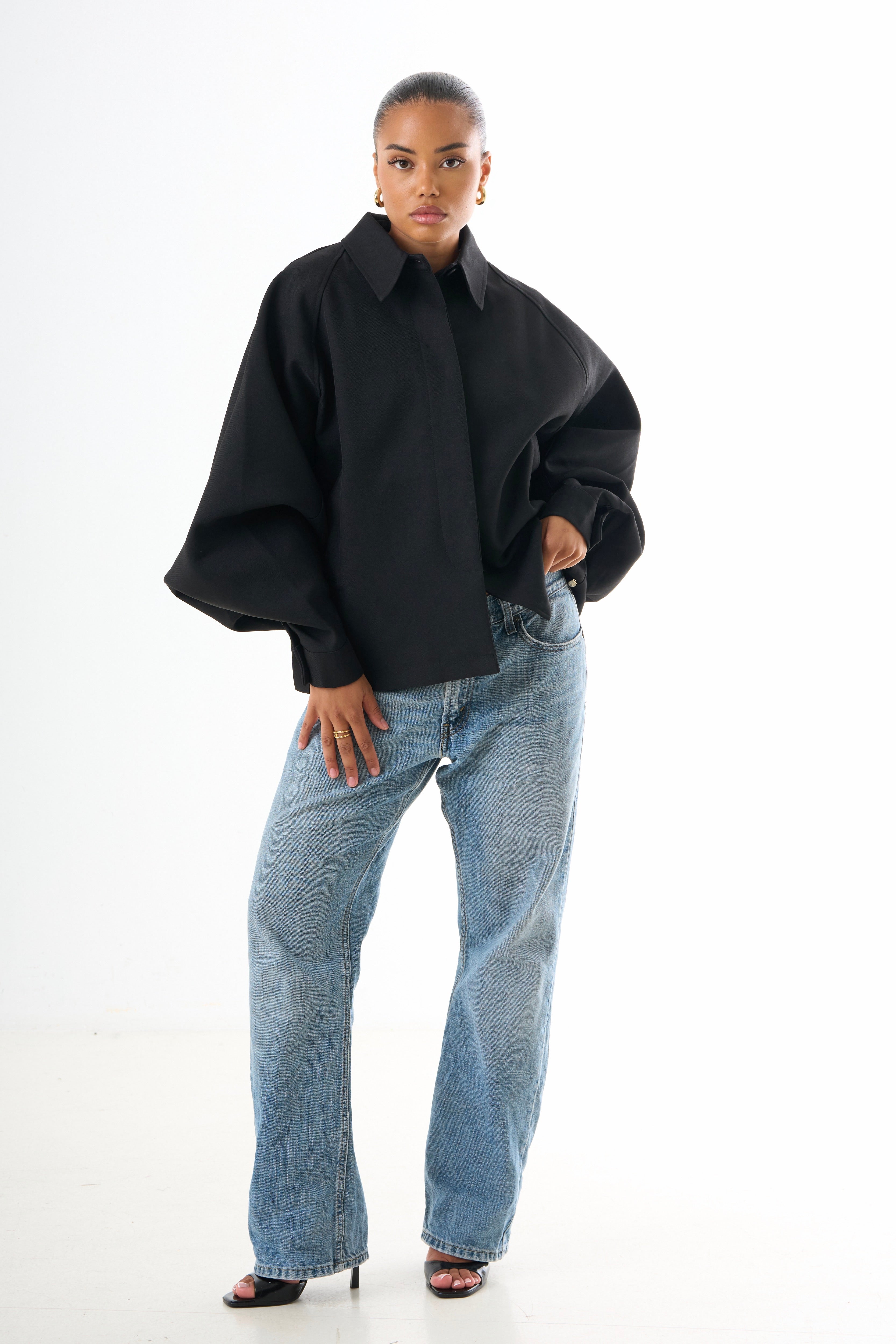 Cape Oversized Jacket - Black