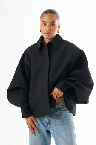 Cape Oversized Jacket - Black