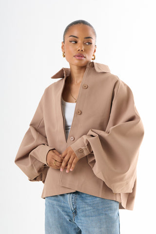 Cape Oversized Jacket - Camel