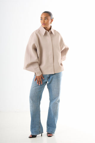 Cape Oversized Jacket - Dark Beige