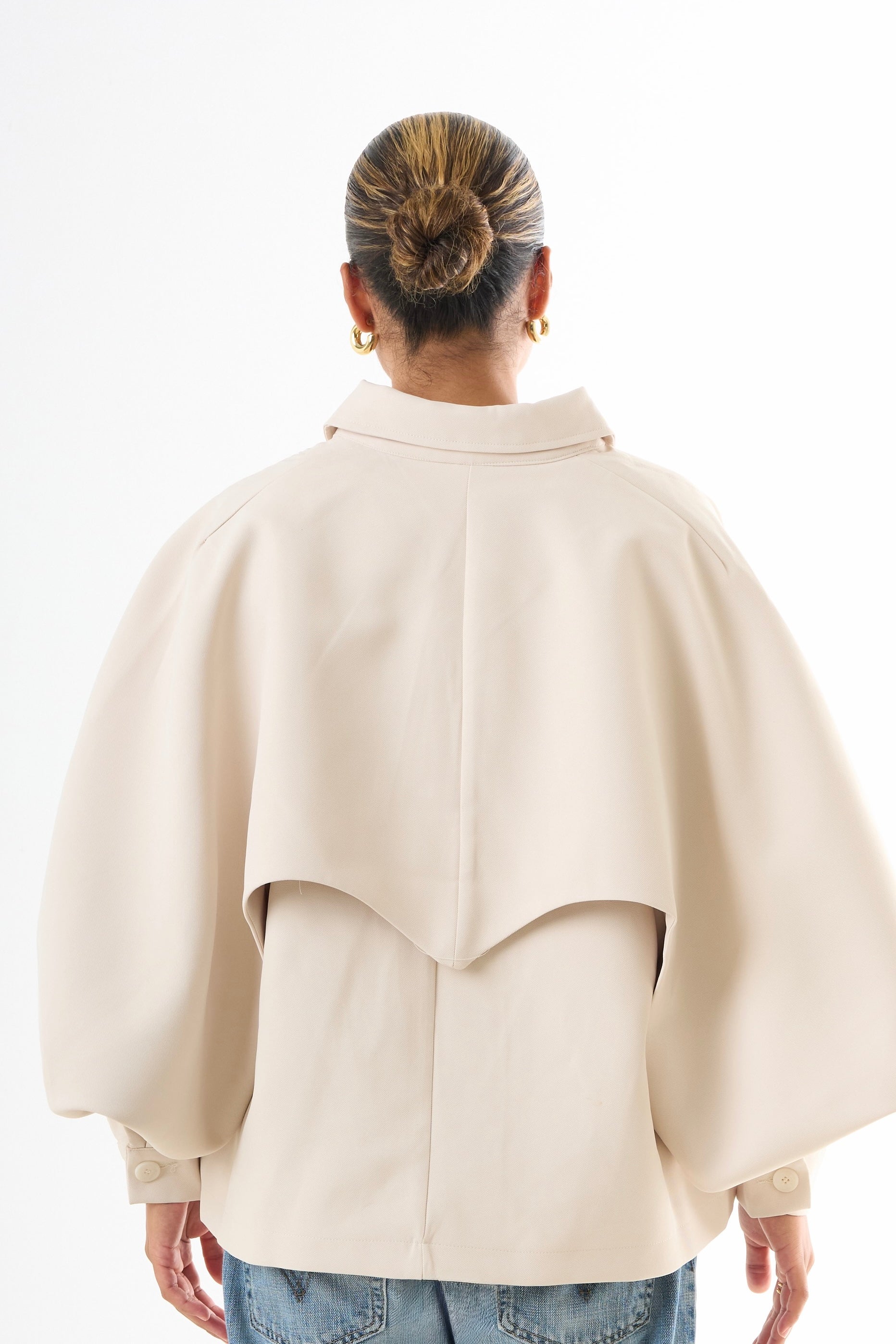 Cape Oversized Jacket - Light Beige