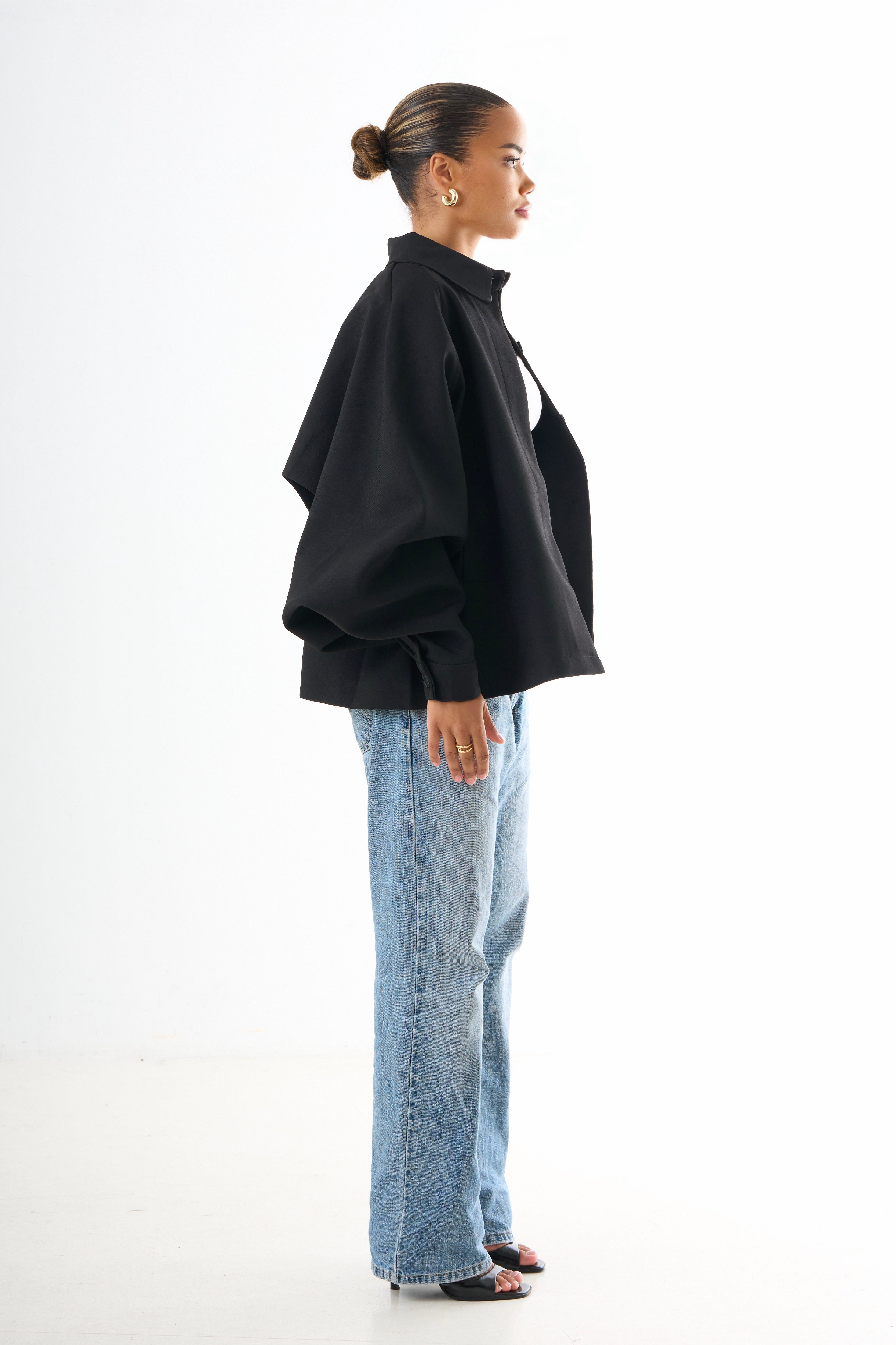 Cape Oversized Jacket - Black