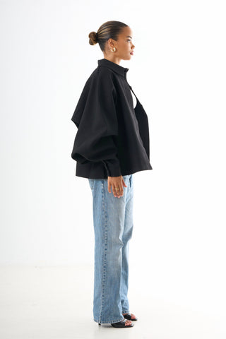 Cape Oversized Jacket - Black