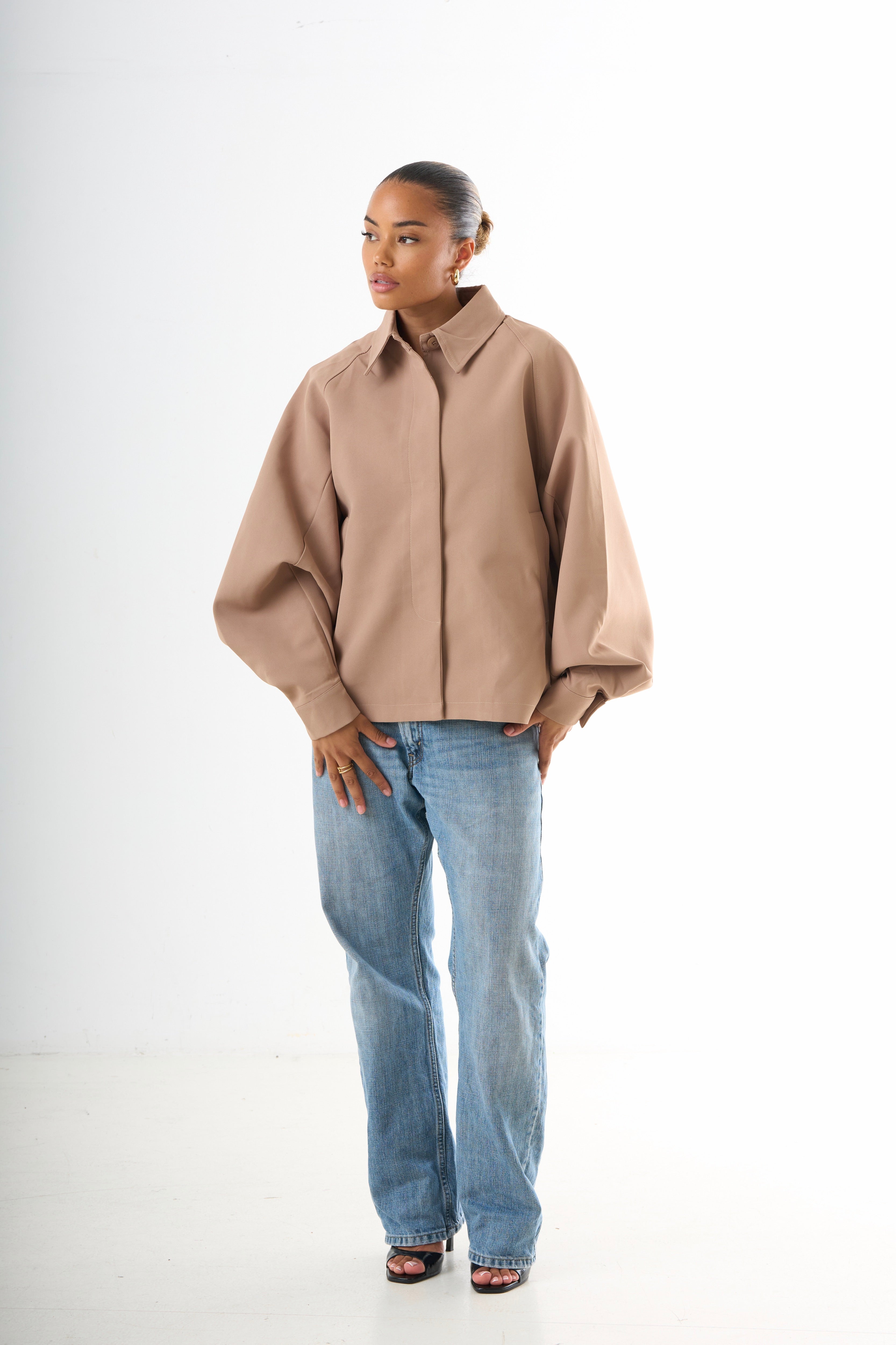 Cape Oversized Jacket - Camel