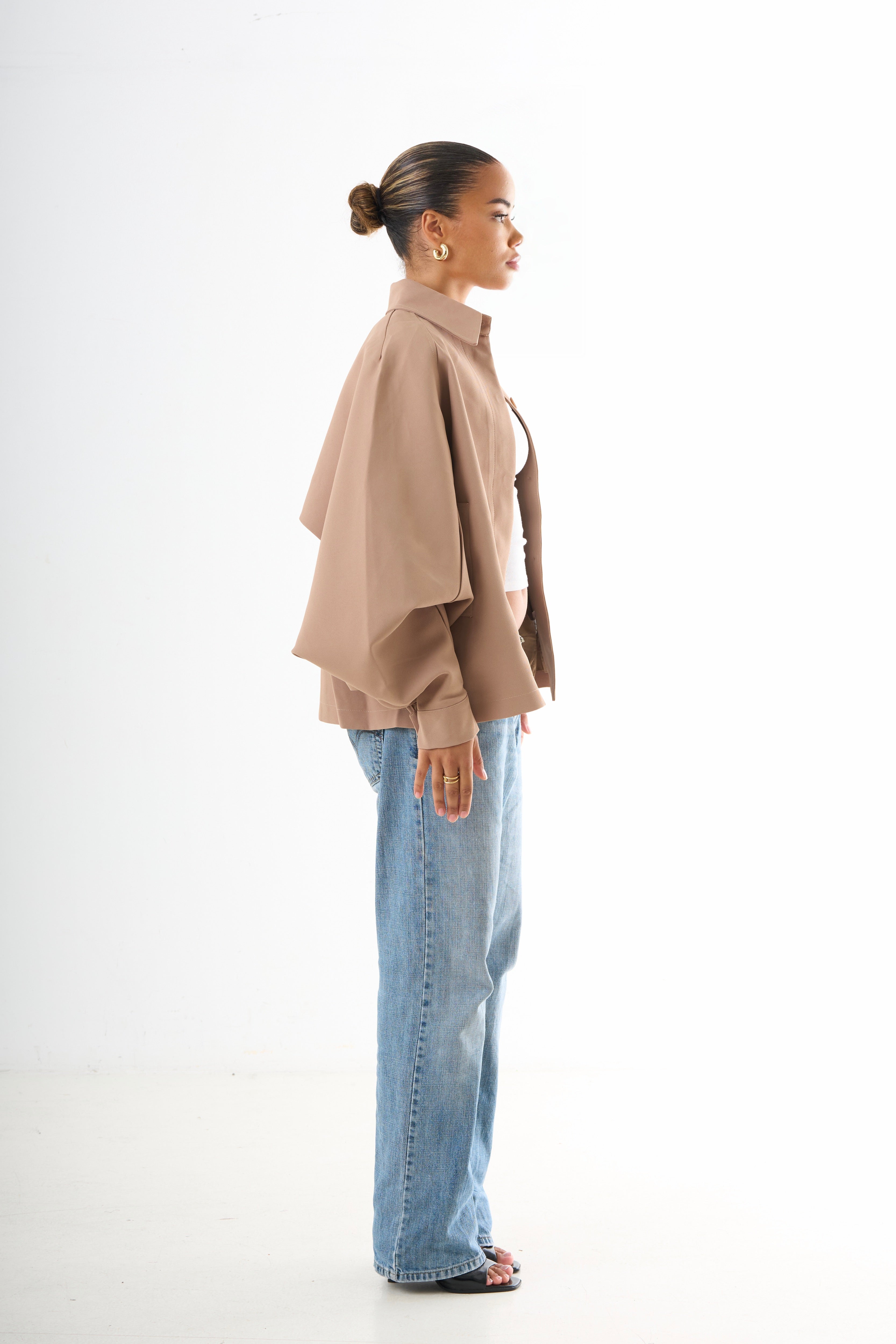 Cape Oversized Jacket - Camel