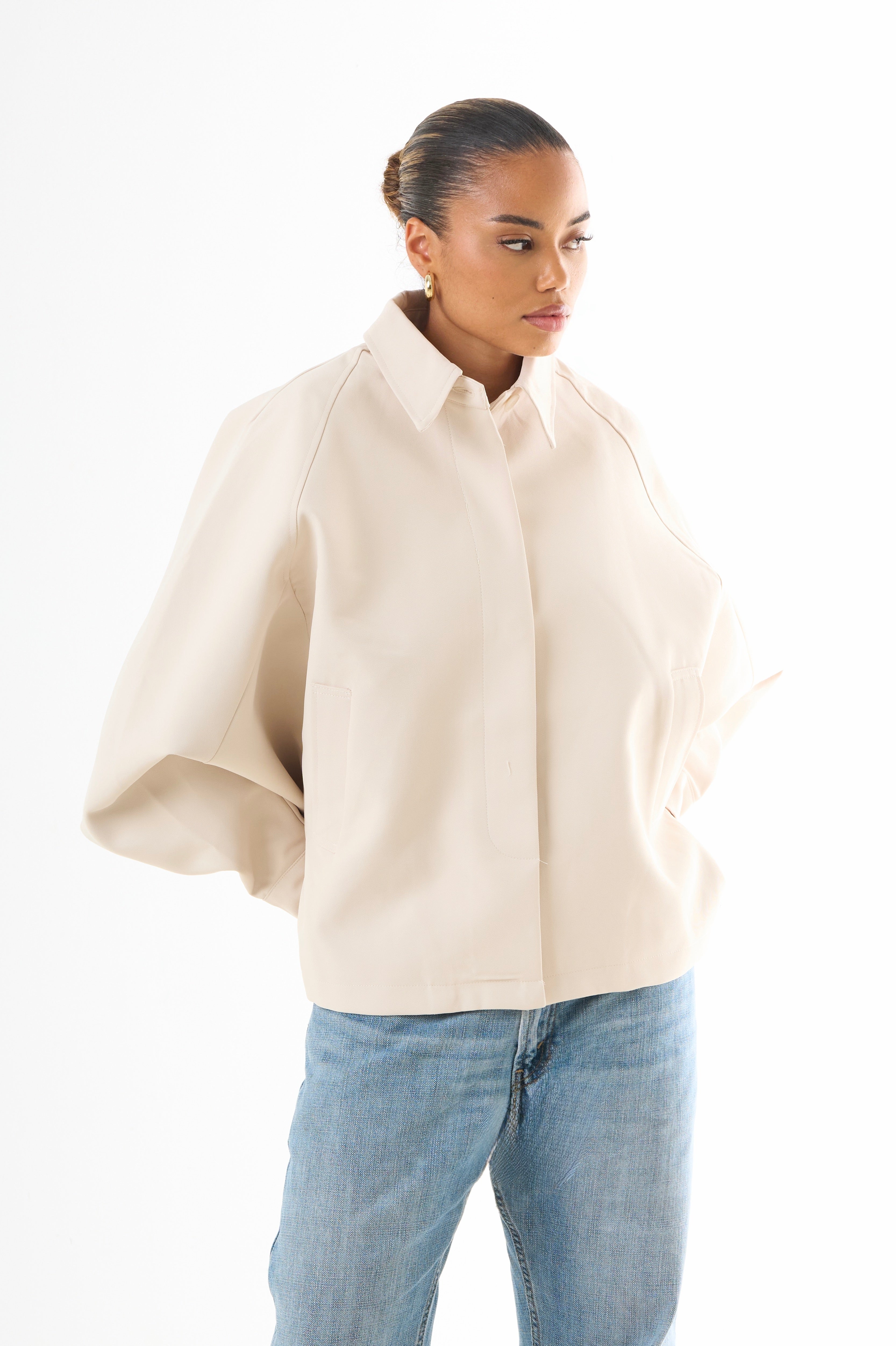 Cape Oversized Jacket - Light Beige