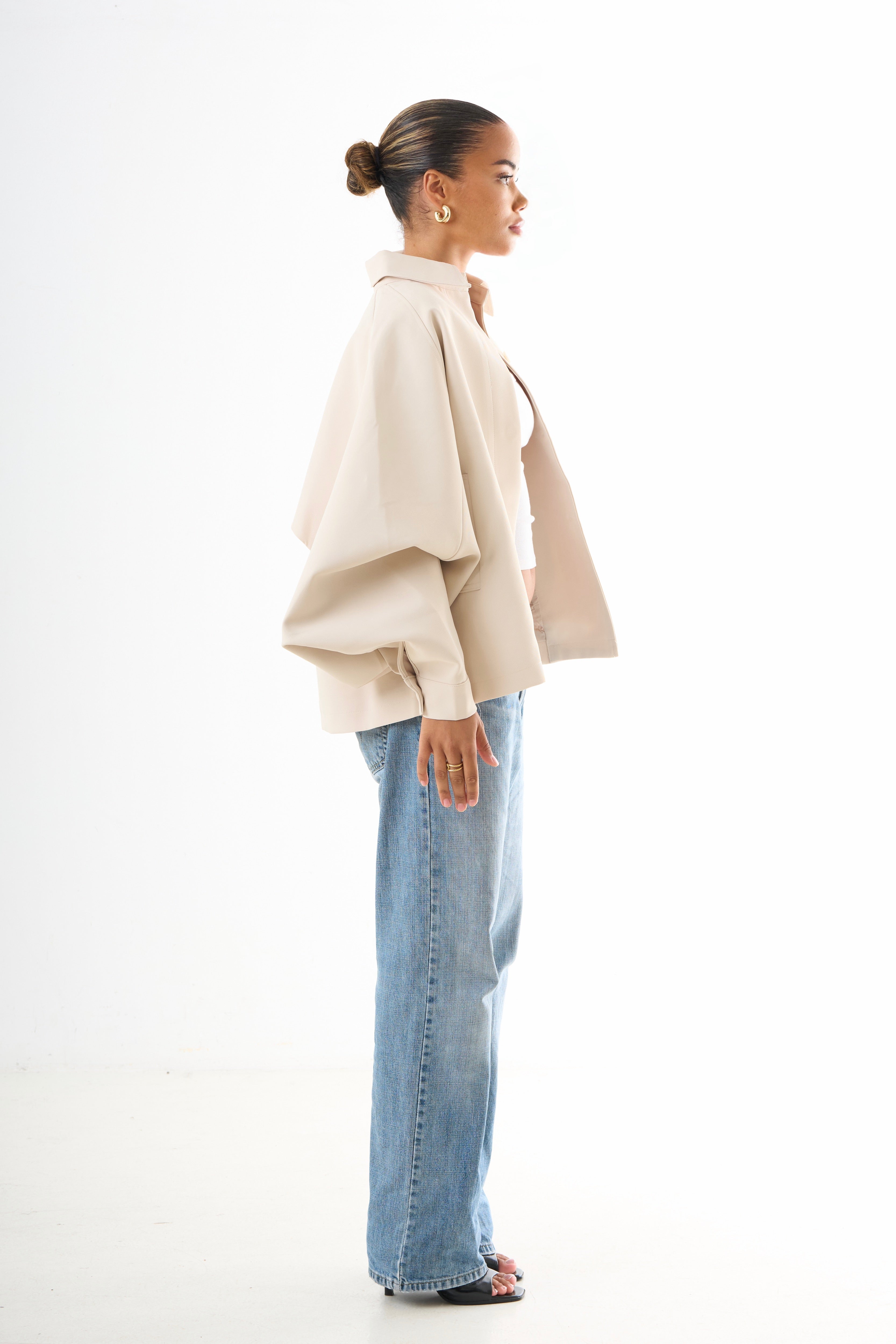 Cape Oversized Jacket - Light Beige