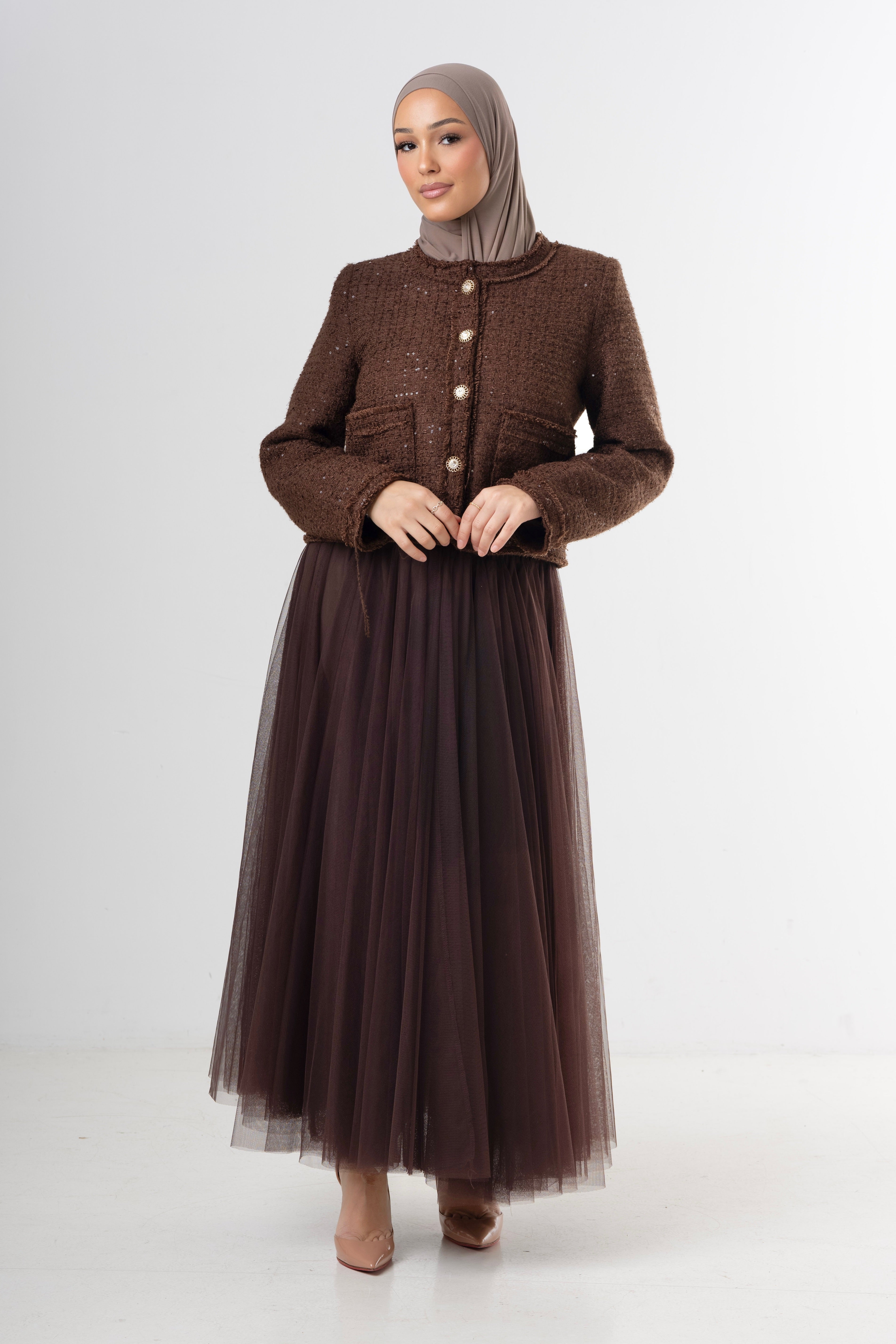 Classic Tweed Jacket - Brown
