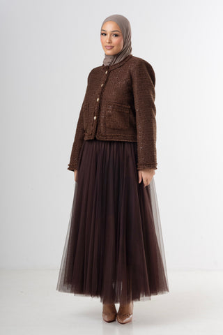 Classic Tweed Jacket - Brown