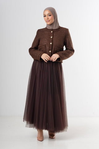 Classic Tweed Jacket - Brown