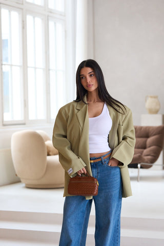Dad Oversized Blazer - Matcha