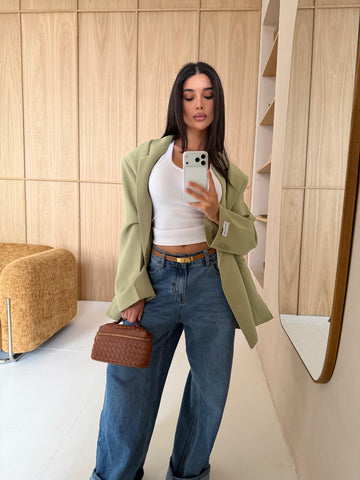 Dad Oversized Blazer - Matcha