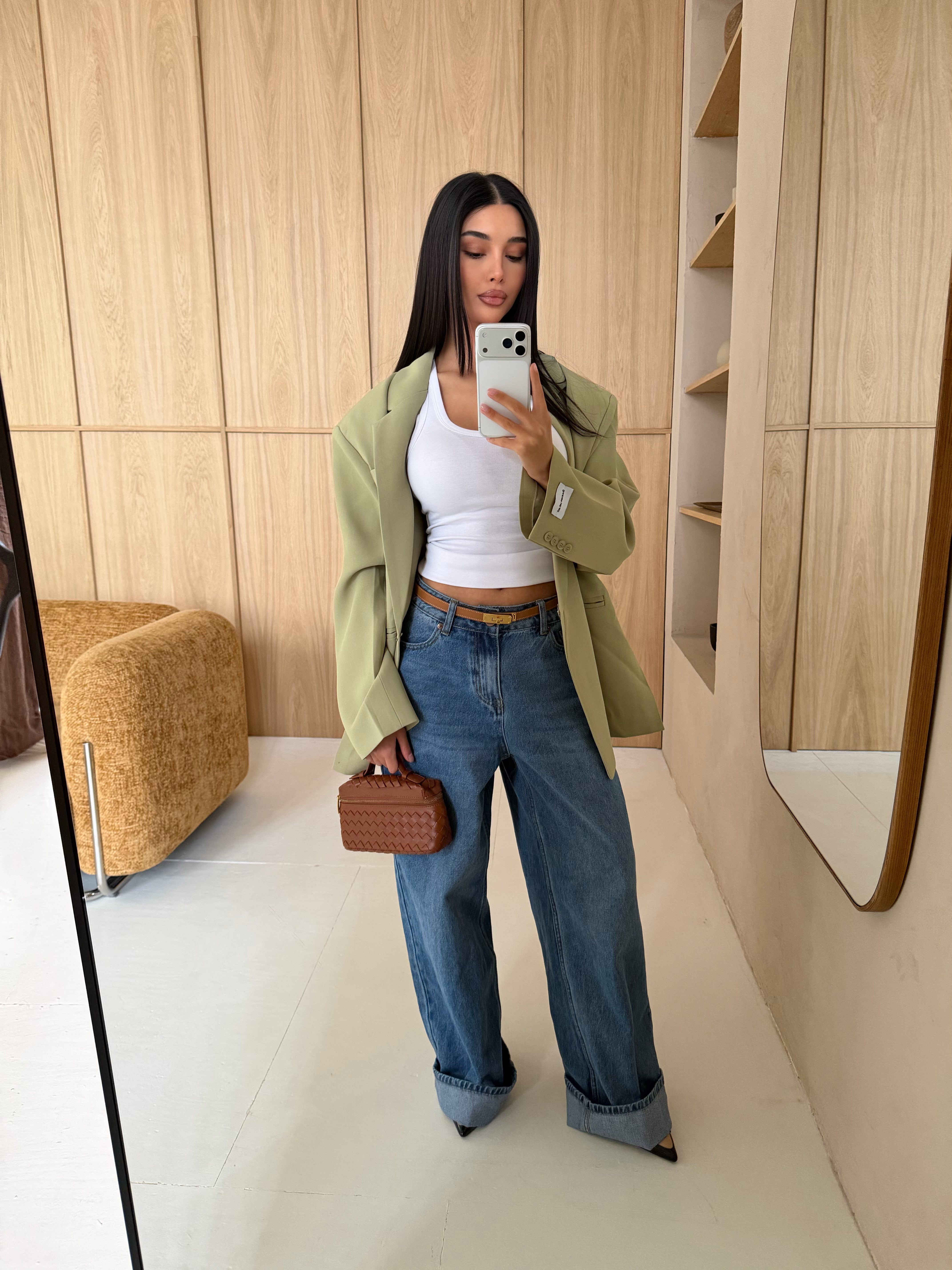 Dad Oversized Blazer - Matcha