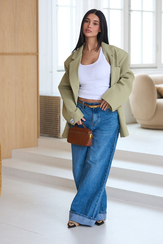 Dad Oversized Blazer - Matcha