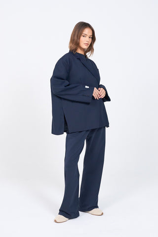Boxy Oversized Blazer - Navy