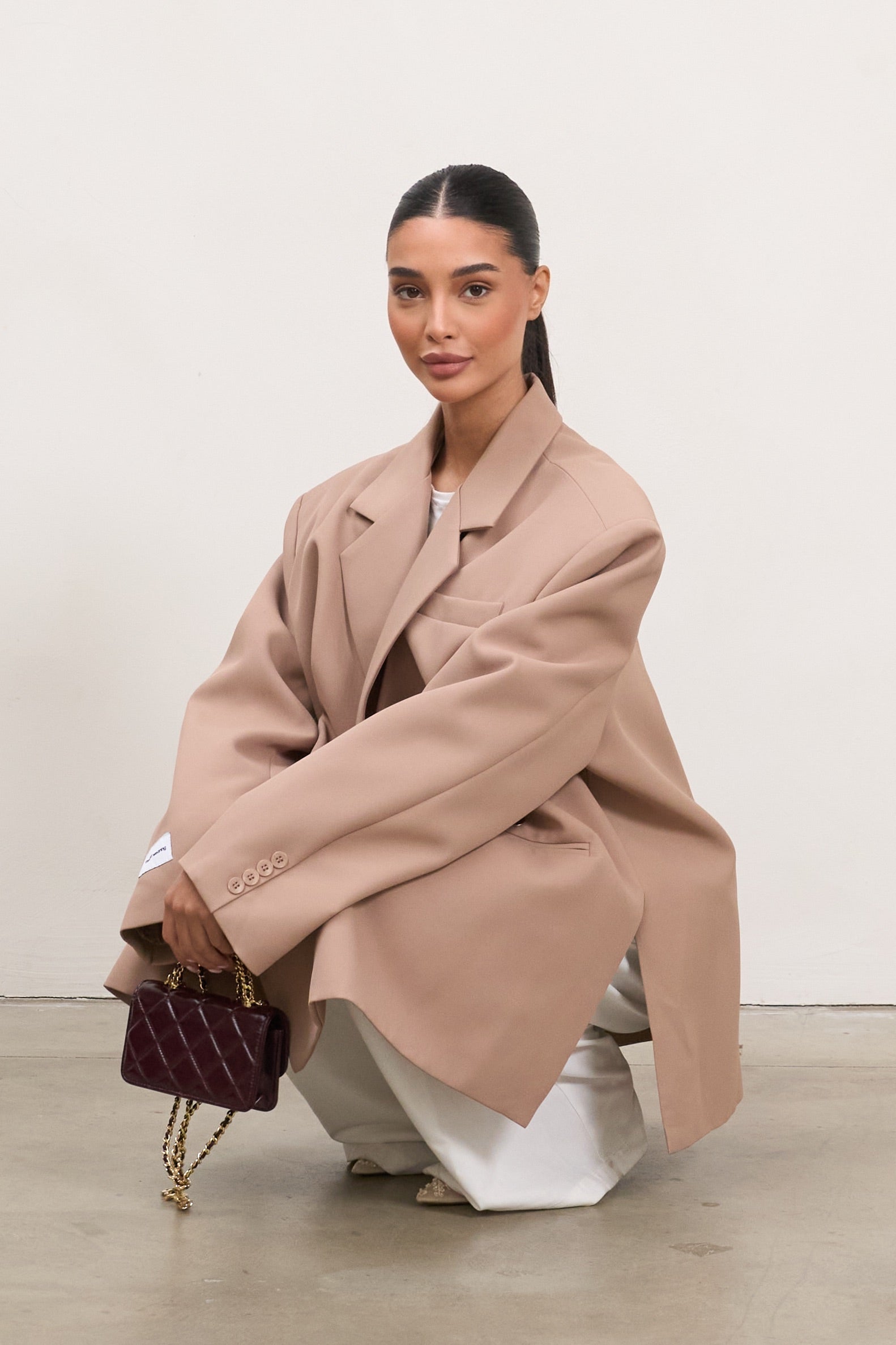 Dad Oversized Blazer - Camel