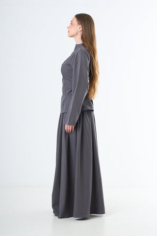 Double Button Two-Piece Set - Grey