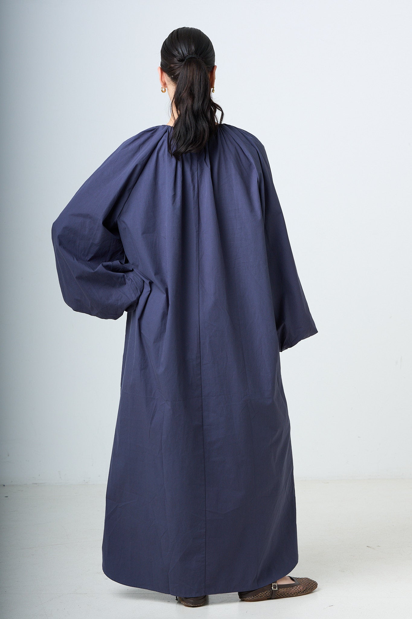 Dress With Balloonsleeves - Blue
