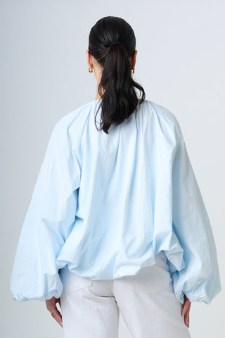 Blouse With Balloonsleeves - Light Blue