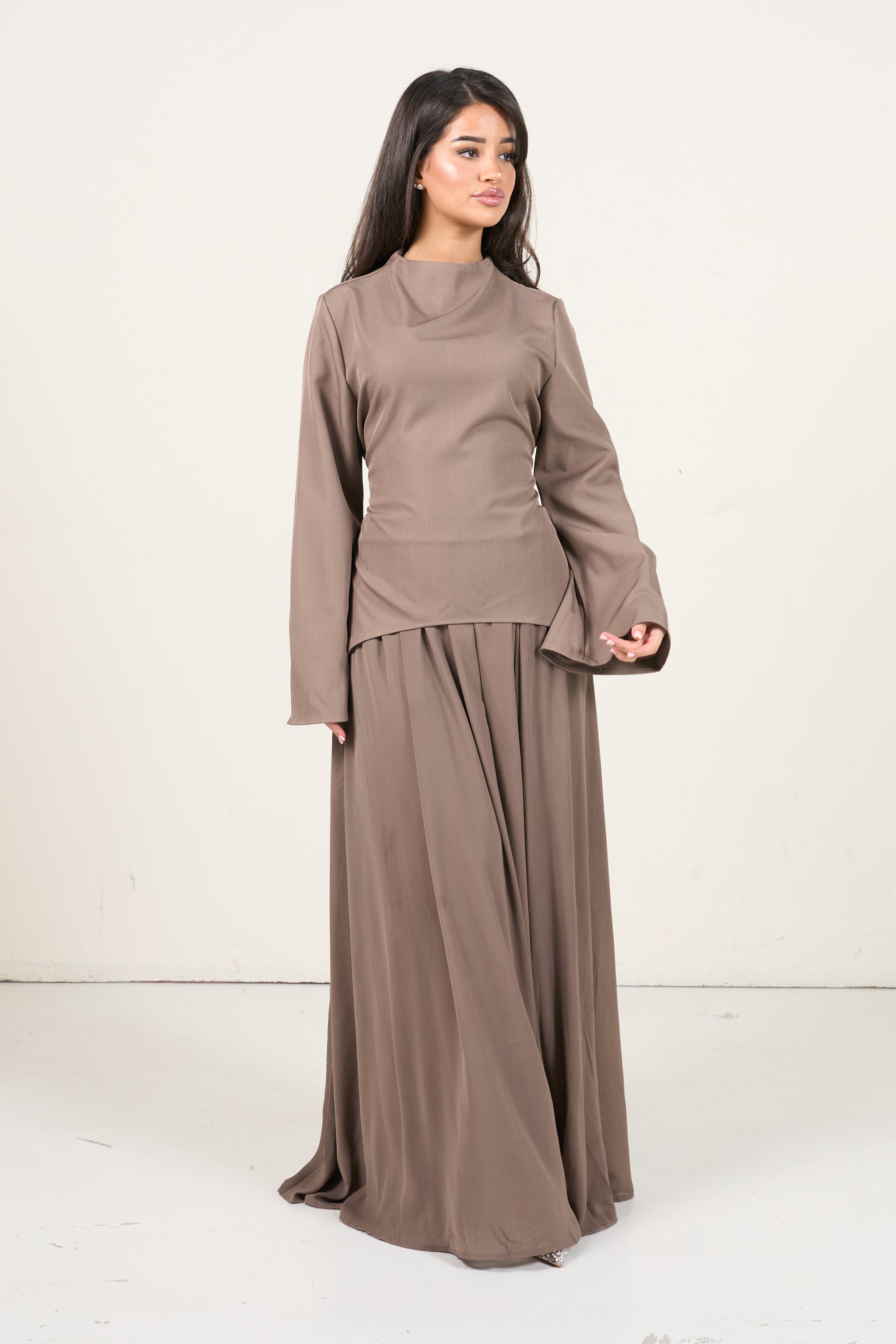 Elegant Two-Piece Set - Dark Taupe