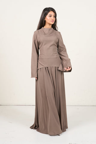 Elegant Two-Piece Set - Dark Taupe